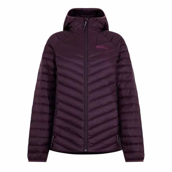 Jack Wolfskin Пухено Яке Jw Passamani Hooded Down Jacket Лилаво 