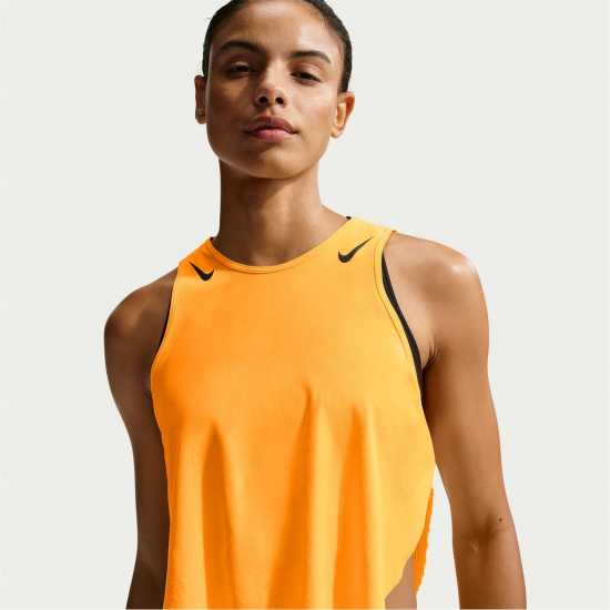 Nike Womens  As Crop Tank Top Citron Pulse 