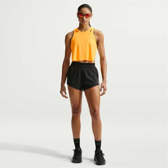 Nike Womens  As Crop Tank Top Citron Pulse 