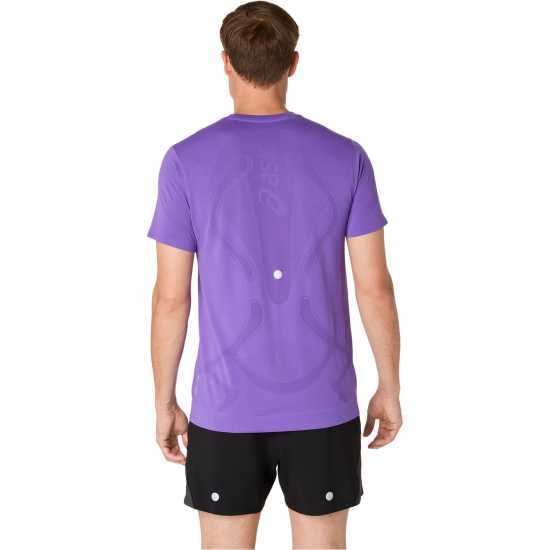 Asics Road Seamless Short-Sleeve Performance Running Top Едо Лилаво 