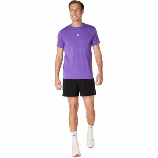 Asics Road Seamless Short-Sleeve Performance Running Top Едо Лилаво 