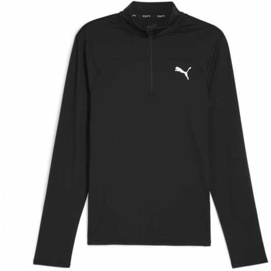 Puma Run Cloudspun Quarter Top Mens Черно Пума Мъжки горнища с цип