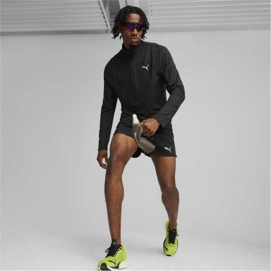 Puma Run Cloudspun Quarter Top Mens Черно Пума Мъжки горнища с цип