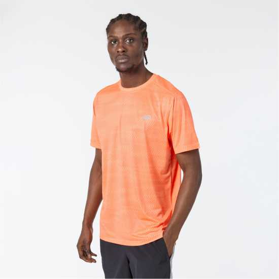 New Balance Short-Sleeve Performance Running Top Червено 