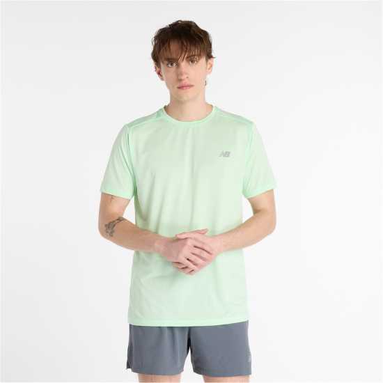 New Balance Short-Sleeve Performance Running Top Лаб Зелен 