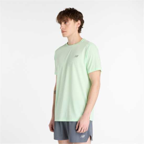 New Balance Short-Sleeve Performance Running Top Лаб Зелен 
