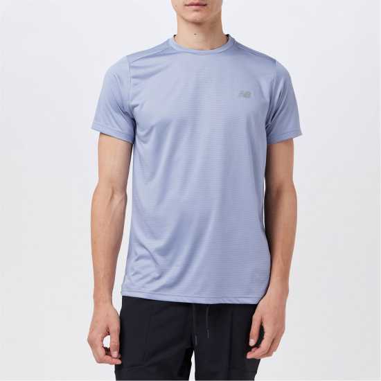 New Balance Short-Sleeve Performance Running Top Синьо New Balance Short-Sleeve Performance Running Top Синьо
