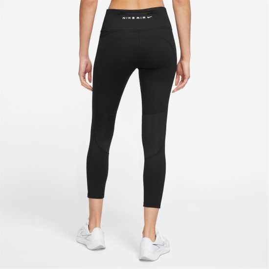 Nike Air Fast Women's Mid-Rise 7/8-Length Running Leggings Black/White Дамски клинове за фитнес
