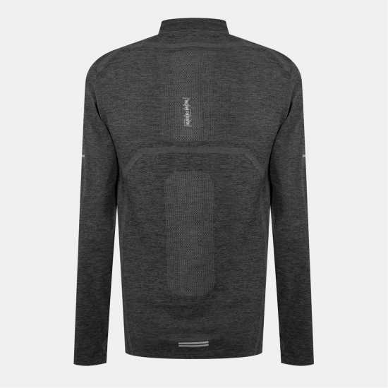 Karrimor Xlite Seamless Running Mens Quarter Zip Черно Мъжки тениски с яка