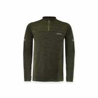 Karrimor Xlite Seamless Running Mens Quarter Zip Кахи Марл Мъжки тениски с яка