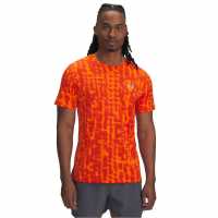 Under Armour Launch Ss Print T Sn99 Orange Мъжки дрехи за бягане