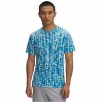 Under Armour Десенирани Шорти Men's Launch Print Short-Sleeve Performance Top Синьо 