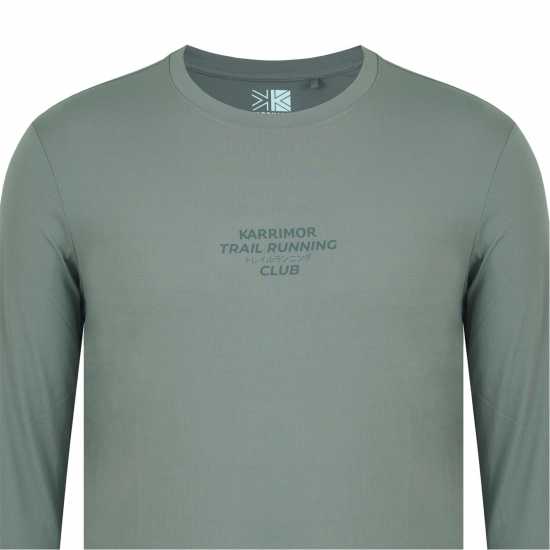 Мъжки дрехи за бягане Karrimor Long Sleeve Run Club T-Shirt Хаки Karrimor Long Sleeve Run Club T-Shirt Хаки Мъжки дрехи за бягане