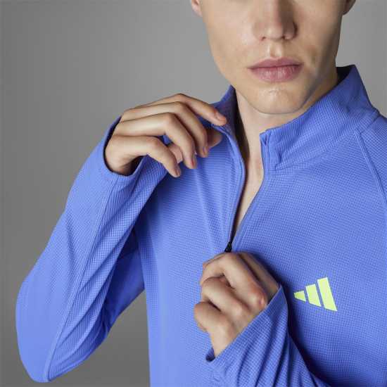 Мъжки горнища с цип Adidas Мъжко Горнище Дълъг Ръкав Adizero Running Quarter-Zip Long Sleeve Top Mens Adidas Мъжко Горнище Дълъг Ръкав Adizero Running Quarter-Zip Long Sleeve Top Mens Мъжки горнища с цип