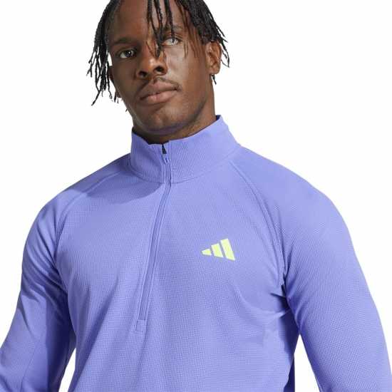Мъжки горнища с цип Adidas Мъжко Горнище Дълъг Ръкав Adizero Running Quarter-Zip Long Sleeve Top Mens Adidas Мъжко Горнище Дълъг Ръкав Adizero Running Quarter-Zip Long Sleeve Top Mens Мъжки горнища с цип