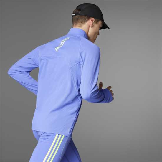 Мъжки горнища с цип Adidas Мъжко Горнище Дълъг Ръкав Adizero Running Quarter-Zip Long Sleeve Top Mens Adidas Мъжко Горнище Дълъг Ръкав Adizero Running Quarter-Zip Long Sleeve Top Mens Мъжки горнища с цип