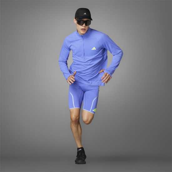 Мъжки горнища с цип Adidas Мъжко Горнище Дълъг Ръкав Adizero Running Quarter-Zip Long Sleeve Top Mens Adidas Мъжко Горнище Дълъг Ръкав Adizero Running Quarter-Zip Long Sleeve Top Mens Мъжки горнища с цип