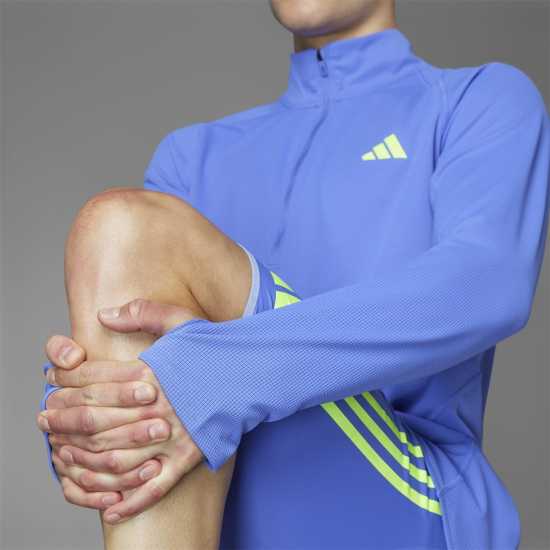 Мъжки горнища с цип Adidas Мъжко Горнище Дълъг Ръкав Adizero Running Quarter-Zip Long Sleeve Top Mens Adidas Мъжко Горнище Дълъг Ръкав Adizero Running Quarter-Zip Long Sleeve Top Mens Мъжки горнища с цип