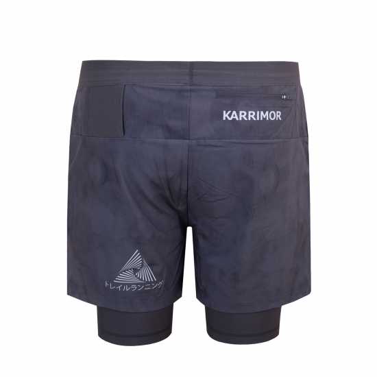 Karrimor Мъжки Шорти Running Club Trail 2-In-1 Shorts Mens Черно Мъжки дрехи за бягане