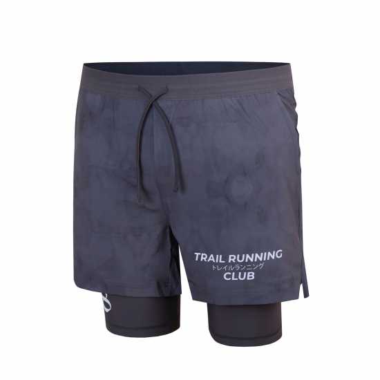 Karrimor Мъжки Шорти Running Club Trail 2-In-1 Shorts Mens Черно Мъжки дрехи за бягане