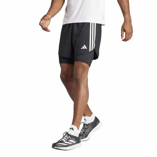 Adidas Otr E 3S 2In1 S Running Short Mens Adidas Otr E 3S 2In1 S Running Short Mens