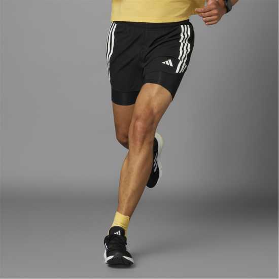 Adidas Otr E 3S 2In1 S Running Short Mens Adidas Otr E 3S 2In1 S Running Short Mens