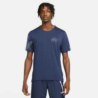 Nike Dri-FIT Run Division Rise 365 Men's Flash Short-Sleeve Running Top Navy/Silver Мъжки ризи