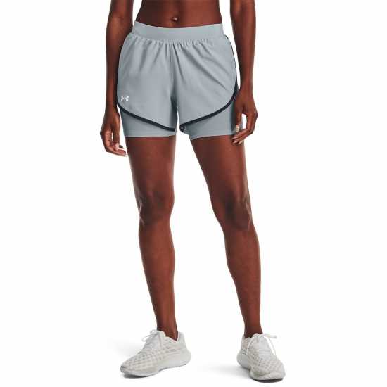 Under Armour Fly-By Elite 2-In-1 Shorts Harbor Blue Дамски клинове за фитнес