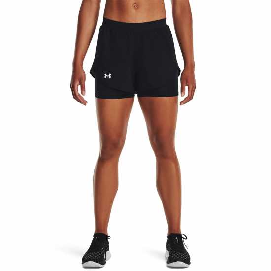 Under Armour Fly-By Elite 2-In-1 Shorts Black/Reflect - Дамски клинове за фитнес