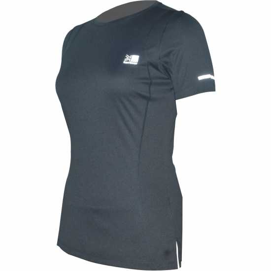 Дамска Тениска Karrimor Short Sleeve Polyester T Shirt Ladies Charcoal Атлетика