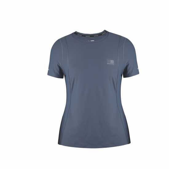 Дамска Тениска Karrimor Short Sleeve Polyester T Shirt Ladies Stormy Blue - Атлетика