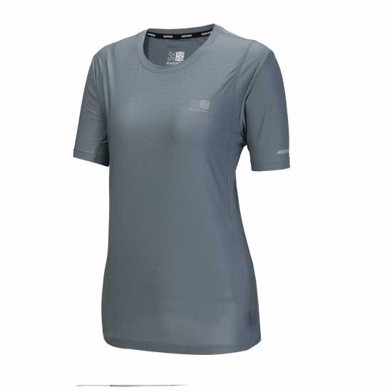 Дамска Тениска Karrimor Short Sleeve Polyester T Shirt Ladies Stormy Blue - Атлетика