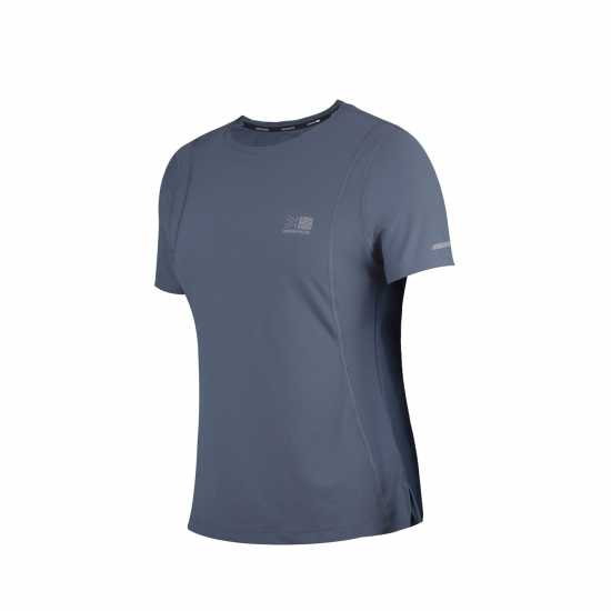 Дамска Тениска Karrimor Short Sleeve Polyester T Shirt Ladies Stormy Blue - Атлетика