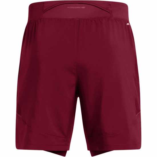 Under Armour LAUNCH PRO 2n1 7'' SHORTS Red Мъжки дрехи за бягане