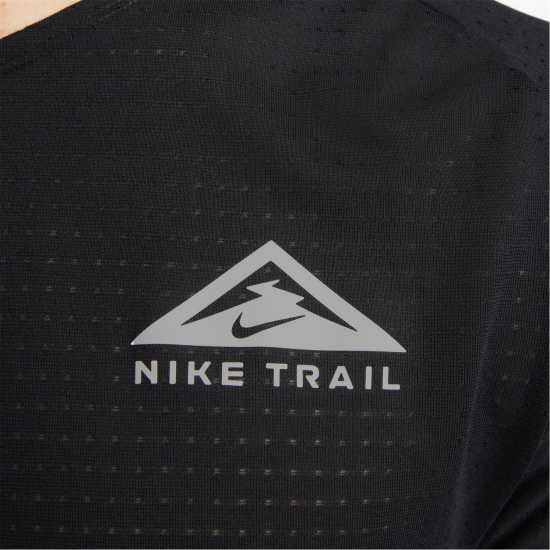 Nike Dri-FIT Trail Men's Short-Sleeve Trail Running Top Black Мъжко облекло за едри хора