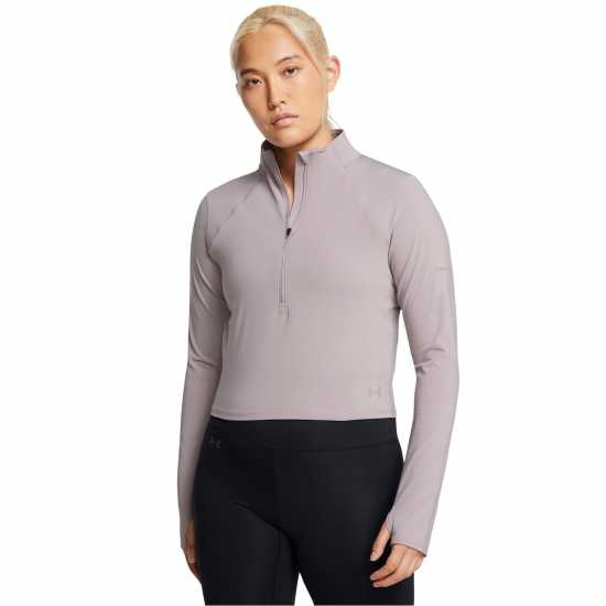 Under Armour Дамско Горнище За Бягане Armour Ua Launch Elite Half Zip Running Top Womens Сиво Дамски дрехи за бягане