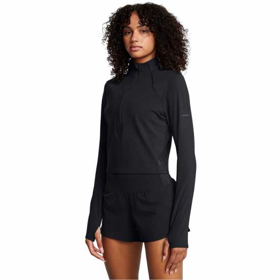 Under Armour Women's Launch Elite Half-Zip Long-Sleeve Performance Top Black 