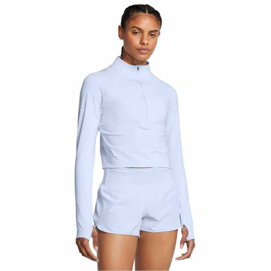 Under Armour Дамско Горнище За Бягане Armour Ua Launch Elite Half Zip Running Top Womens Синьо Дамски дрехи за бягане