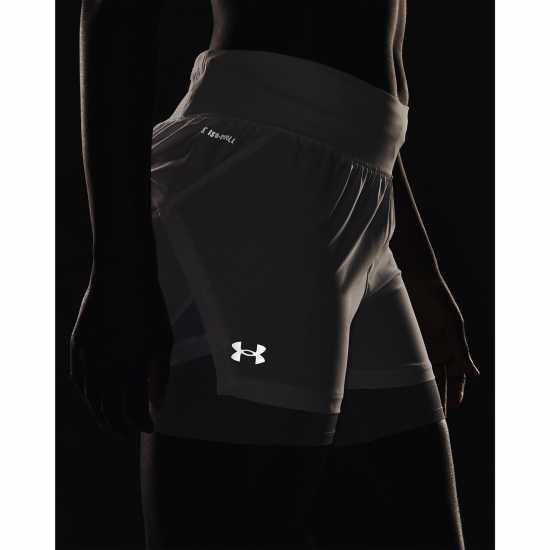Under Armour Run Stamina 2-In-1 Shorts White/Reflect Дамски клинове за фитнес