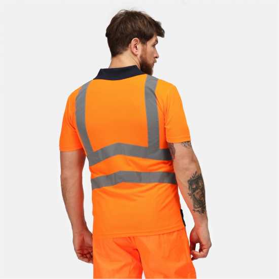 Regatta Блуза С Яка Hi Vis Pro Workwear Polo Shirt Orange/Navy 