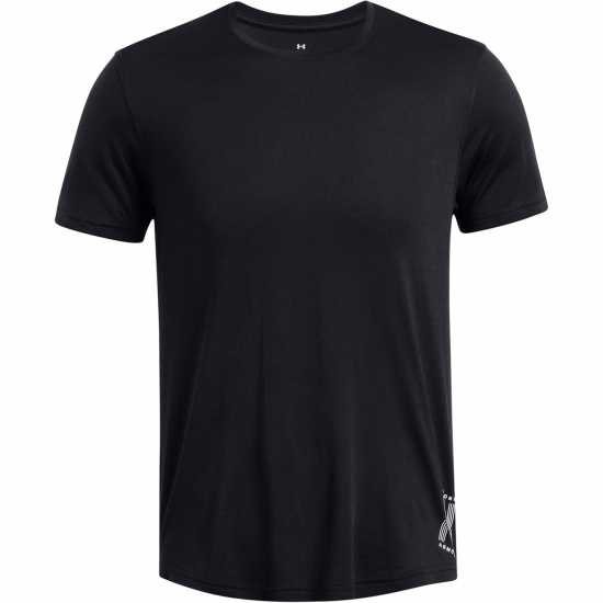 Under Armour Мъжко Горнище За Бягане Armour Ua Run Anywhere Tee Running Top Mens Black Мъжки дрехи за бягане
