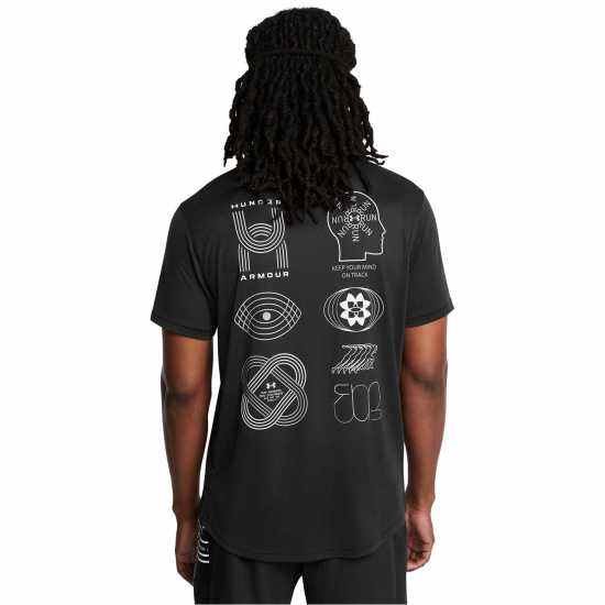 Under Armour Мъжко Горнище За Бягане Armour Ua Run Anywhere Tee Running Top Mens Black Мъжки дрехи за бягане