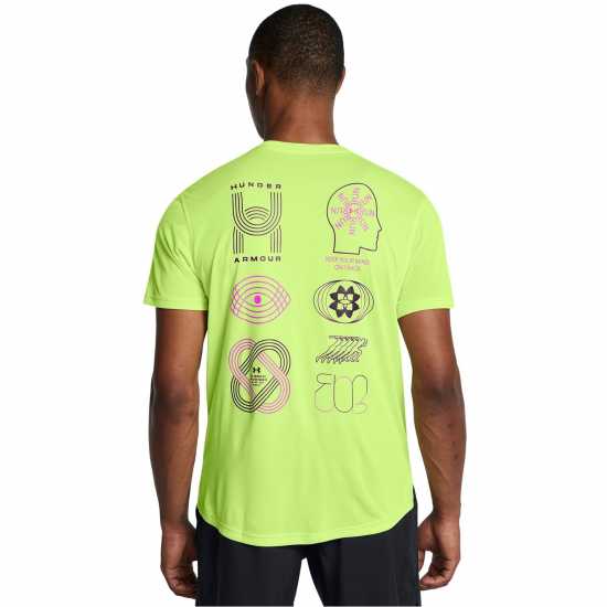 Under Armour Мъжко Горнище За Бягане Armour Ua Run Anywhere Tee Running Top Mens Зелено Мъжки дрехи за бягане