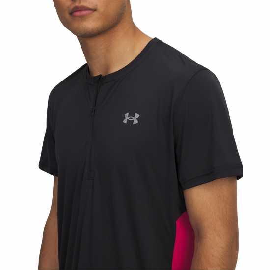 Under Armour Men's Trail Run Zipped Short-Sleeve Performance Top Черно 