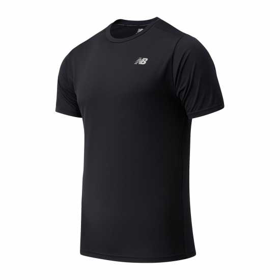 New Balance Мъжка Риза Running T-Shirt Mens Black Мъжки тениски с яка