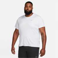 Nike Мъжко Горнище За Бягане Drifit Miler Running Top Mens Бяло Мъжки тениски и фланелки