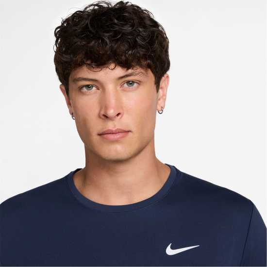 Nike Мъжко Горнище За Бягане Drifit Miler Running Top Mens Midnight Navy Nike Мъжко Горнище За Бягане Drifit Miler Running Top Mens Midnight Navy