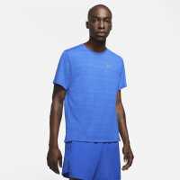 Nike Мъжко Горнище За Бягане Drifit Miler Running Top Mens Ghost Blue Мъжки тениски и фланелки