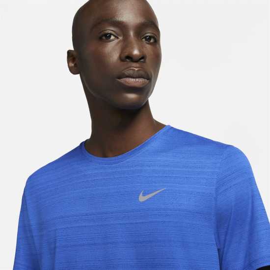 Nike Мъжко Горнище За Бягане Drifit Miler Running Top Mens Ghost Blue Мъжки тениски и фланелки