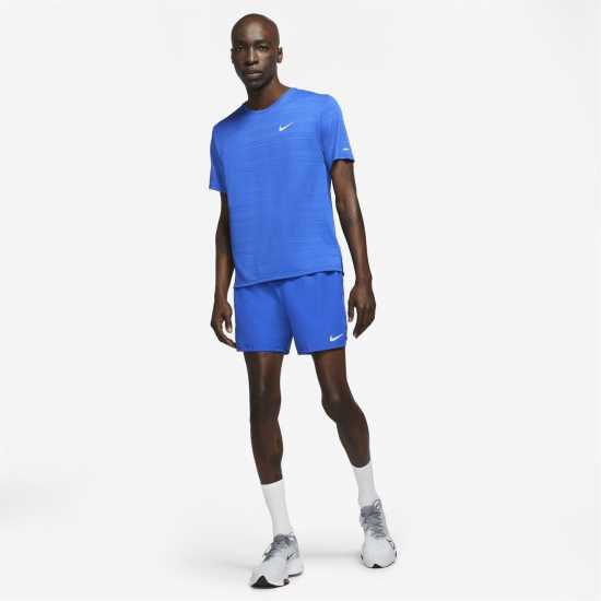 Nike Мъжко Горнище За Бягане Drifit Miler Running Top Mens Ghost Blue Мъжки тениски и фланелки